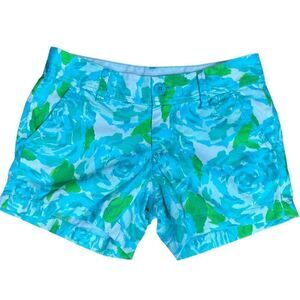 Lilly Pulitzer The Callahan Shorts Blue Floral Size 0